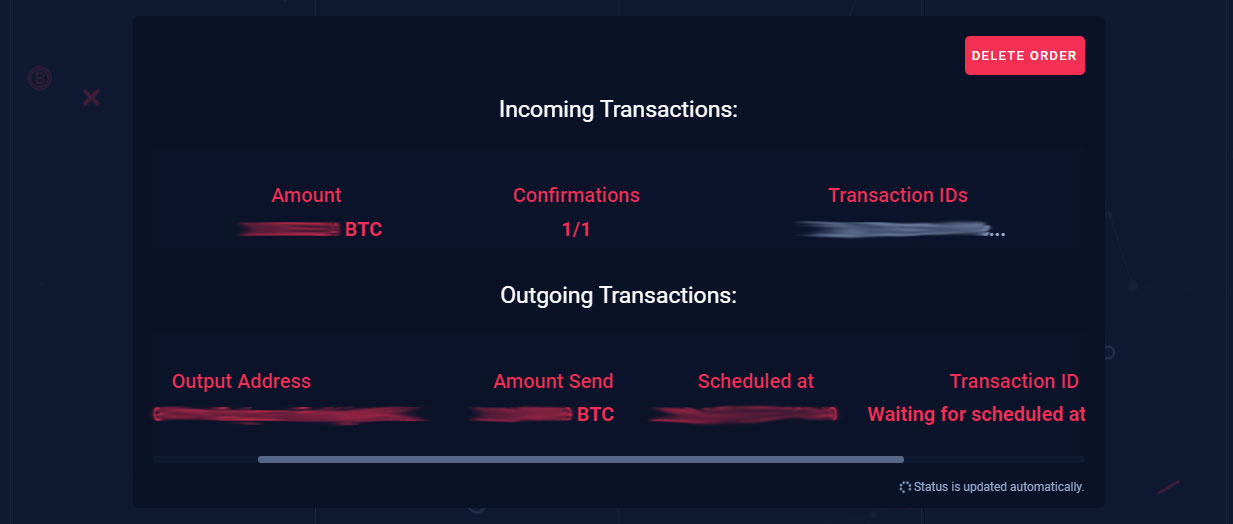 Coinomize - Incoming Transaction